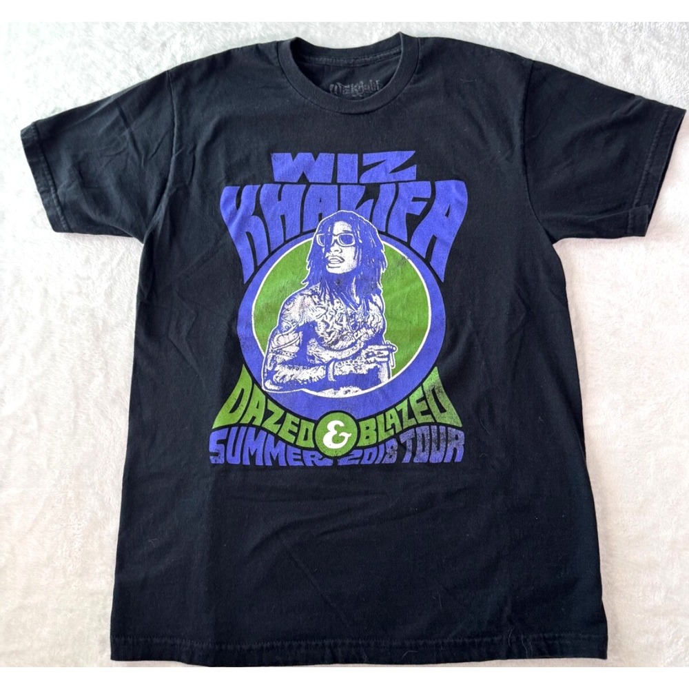 Wiz Khalifa Dazed & Blazed T-Shirt 2018 Hip Hop Tour Double Sided Medium Purple - Picture 6 of 11